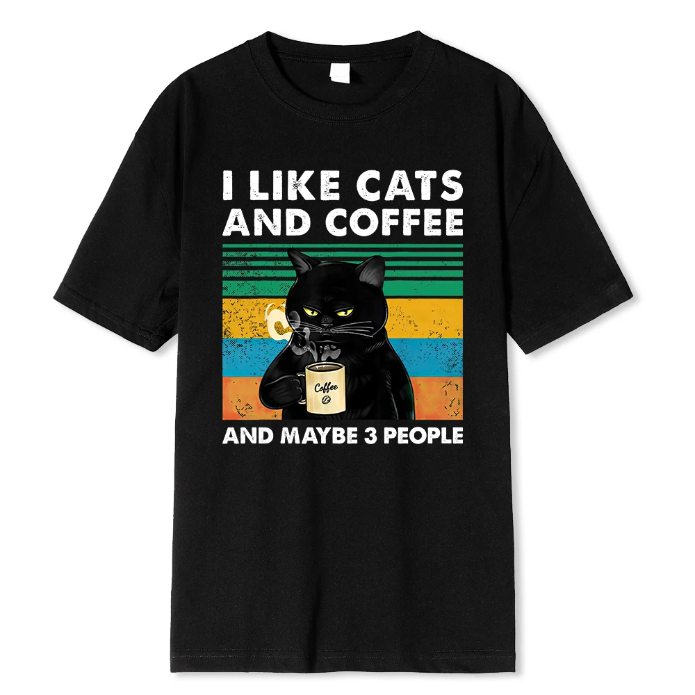 Coffee Tea Weight Loss - ฉันชอบแมวและกาแฟ เสื้อยืดพิมพ์ลายตลก ผู้ชาย ผู้หญิง ฤดูใบไม้ผลิ ฤดูร้อน