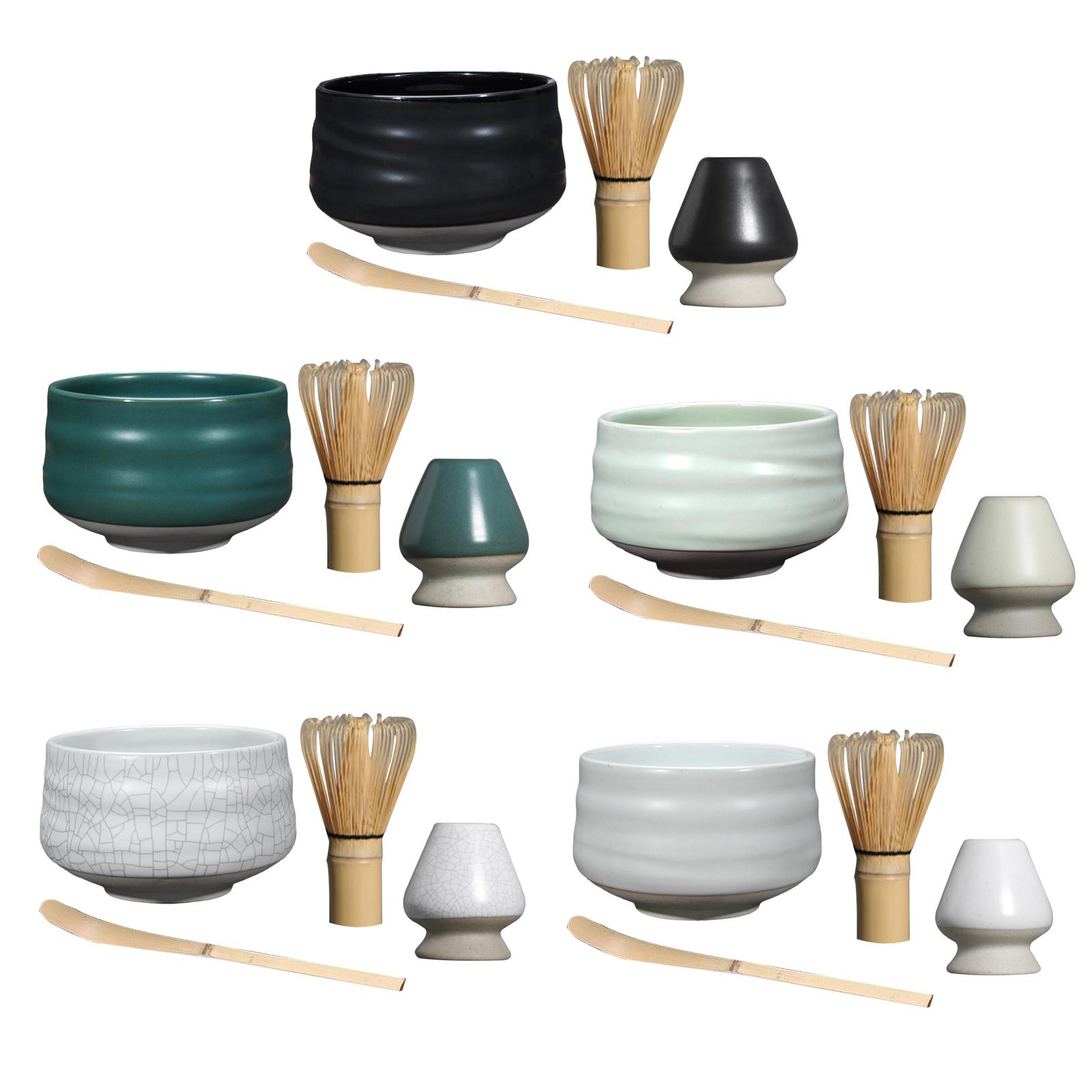 Matcha Whisk Set - ชุดมัทฉะแบบดั้งเดิม, ที่ตีมัทฉะไม้ไผ่, , ที่ตีเซรามิกสําหรับการเตรียมมัทฉะแบบญี่ปุ่น,
