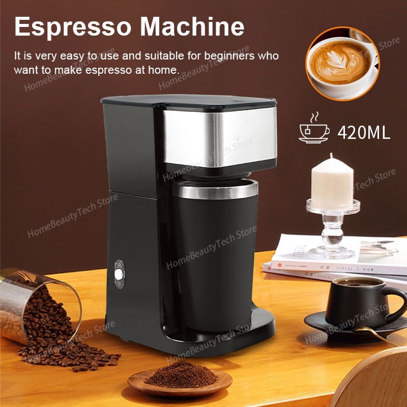Coffee Tea Espresso Machines - เครื่องชงกาแฟ 110V เกรดอเมริกัน, เครื่องชงกาแฟอเมริกาโน่และชานม, ระบบชงอัตโนมัติพร้อมแก้ว, เครื่องทำกาแฟเอสเพรสโซ