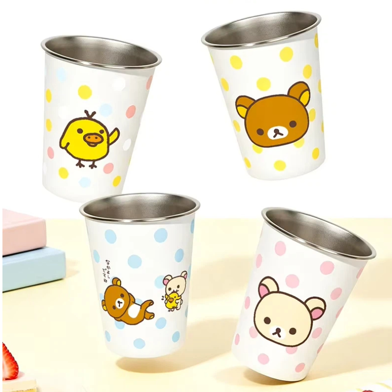 Juice Tea Coffee - แก้วสแตนเลสลายการ์ตูนคิวทีฟ ริลัคคุมะ คิอิโรอิโตริ ของเล่นสุดฮิต แก้วน้ำ กาแฟ