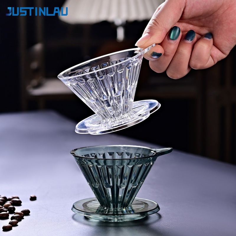 Pour Over Kettle - JUSTINLAU ดริปเปอร์กาแฟ วัสดุพลาสติก PC ถ้วยกรองกาแฟแบบเทมือ ป้องกันความร้อน