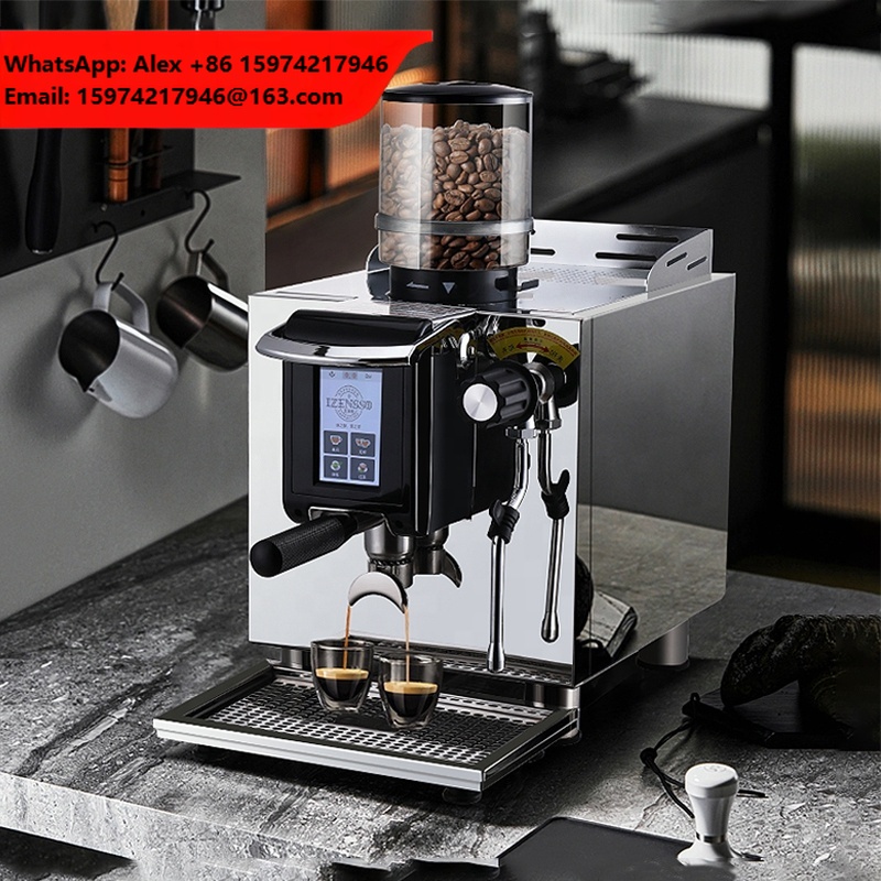 Coffee Tea Espresso Machines - เครื่องชงกาแฟเอสเพรสโซ่กึ่งอัตโนมัติจากอิตาลี พร้อมเครื่องบดในตัวและเครื่องทำฟองนม สำหรับร้านชานม คาเฟ่ สำนักงาน บาร์