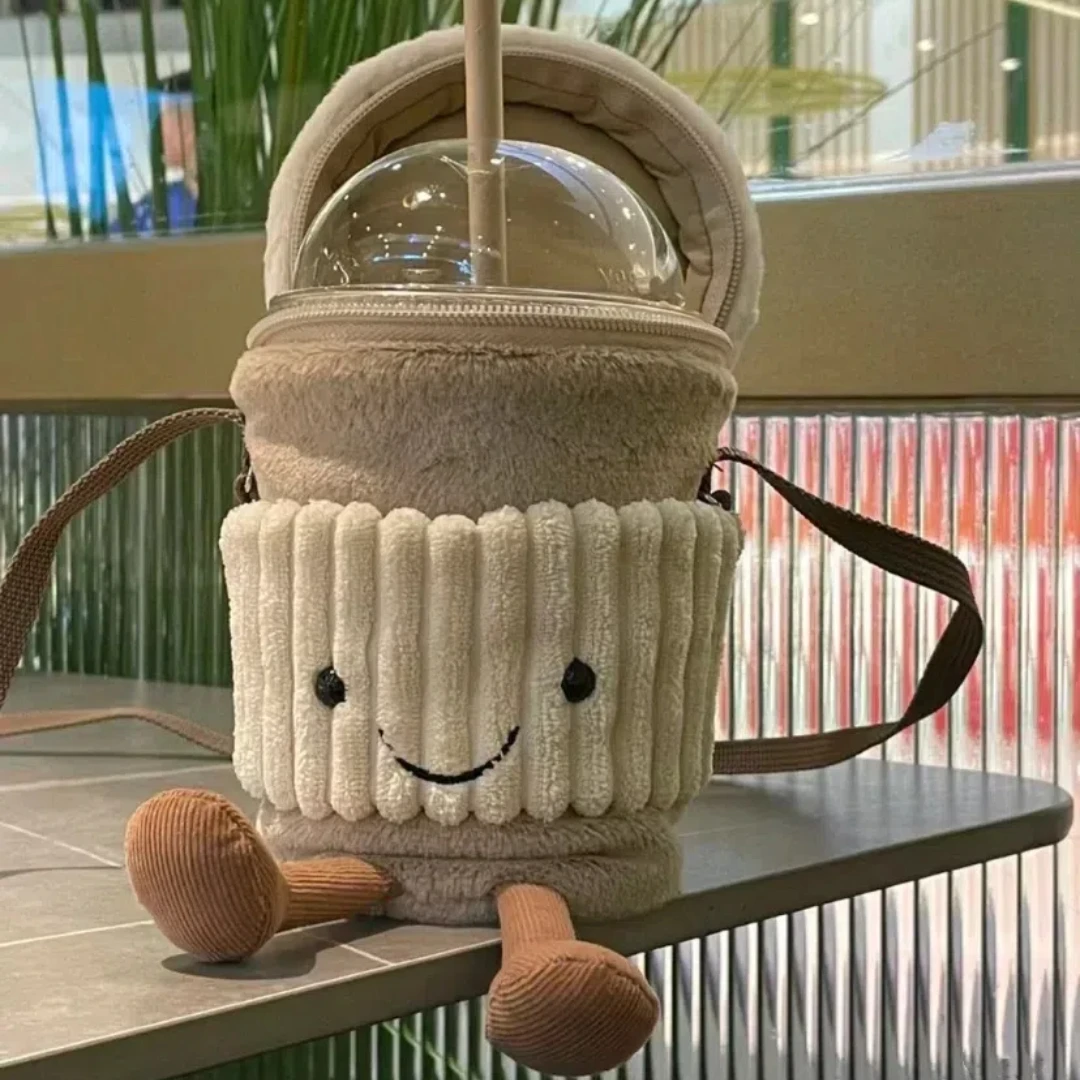 Coffee And Tea Lyrics - แบบจําลองการ์ตูนกาแฟถุงชานมจี้ที่น่าสนใจของเล่นตุ๊กตาพวงกุญแจตุ๊กตาที่มาพร้อมกับถ้วยCrossbodyกระเป๋าตุ๊กตา