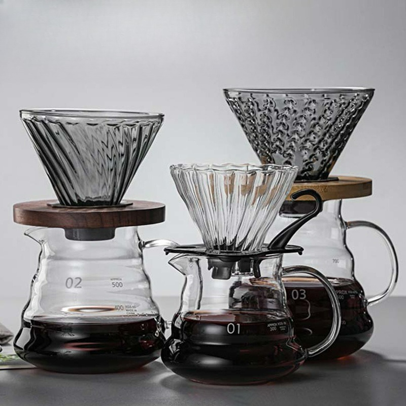 Pour Over Kettle - ชุดเครื่องชงกาแฟแบบดริป แก้วโบโรซิลิเกตทนความร้อนสูง พร้อมกาน้ำสำหรับดริปกาแฟ สำหรับใช้ในบ้าน ร้านกาแฟ ร้านอาหาร