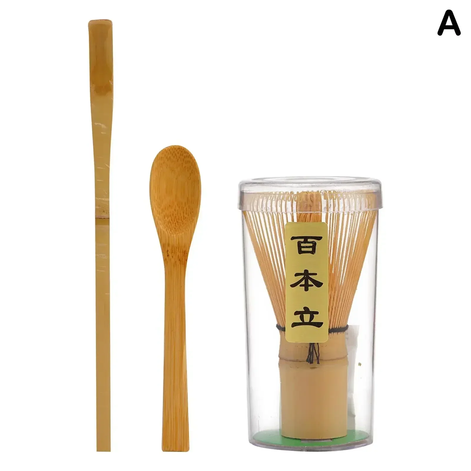 Matcha Whisk Set - ชุดตะกร้อมัทฉะ 3 ชิ้น ตะกร้อมัทฉะทำมือจากไม้ไผ่ ช้อนตักชาแบบดั้งเดิม ที่กรองชา