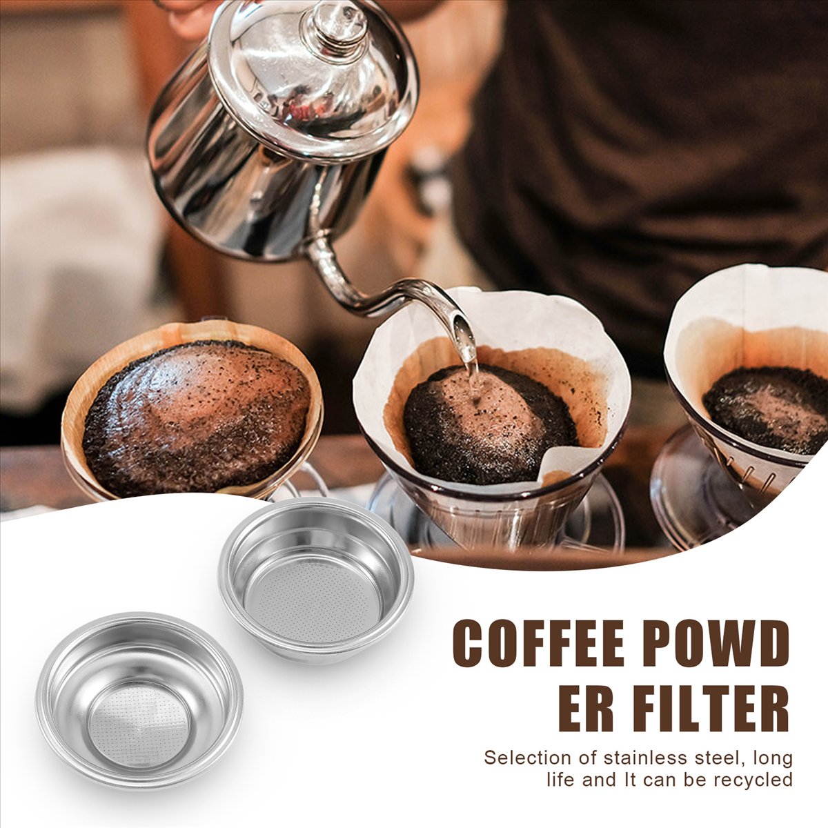 ตะแกรงกรองกาแฟสแตนเลส DT34 2 ช - Coffee Tea Espresso Machines บทวิจารณ์และราคา