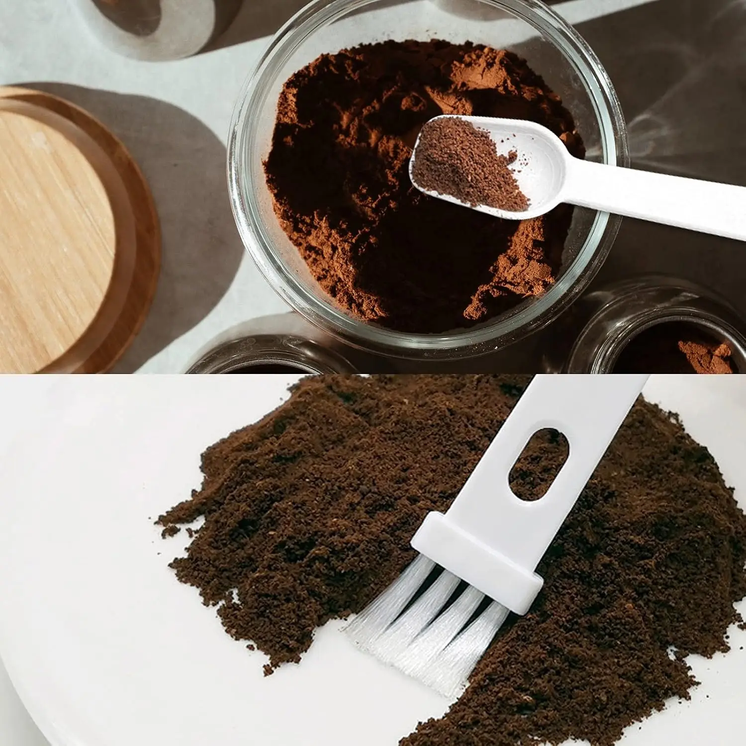 ช้อนตักกาแฟพร้อมแปรงทำความสะอา - Coffee Tea Espresso Machines บทวิจารณ์และราคา