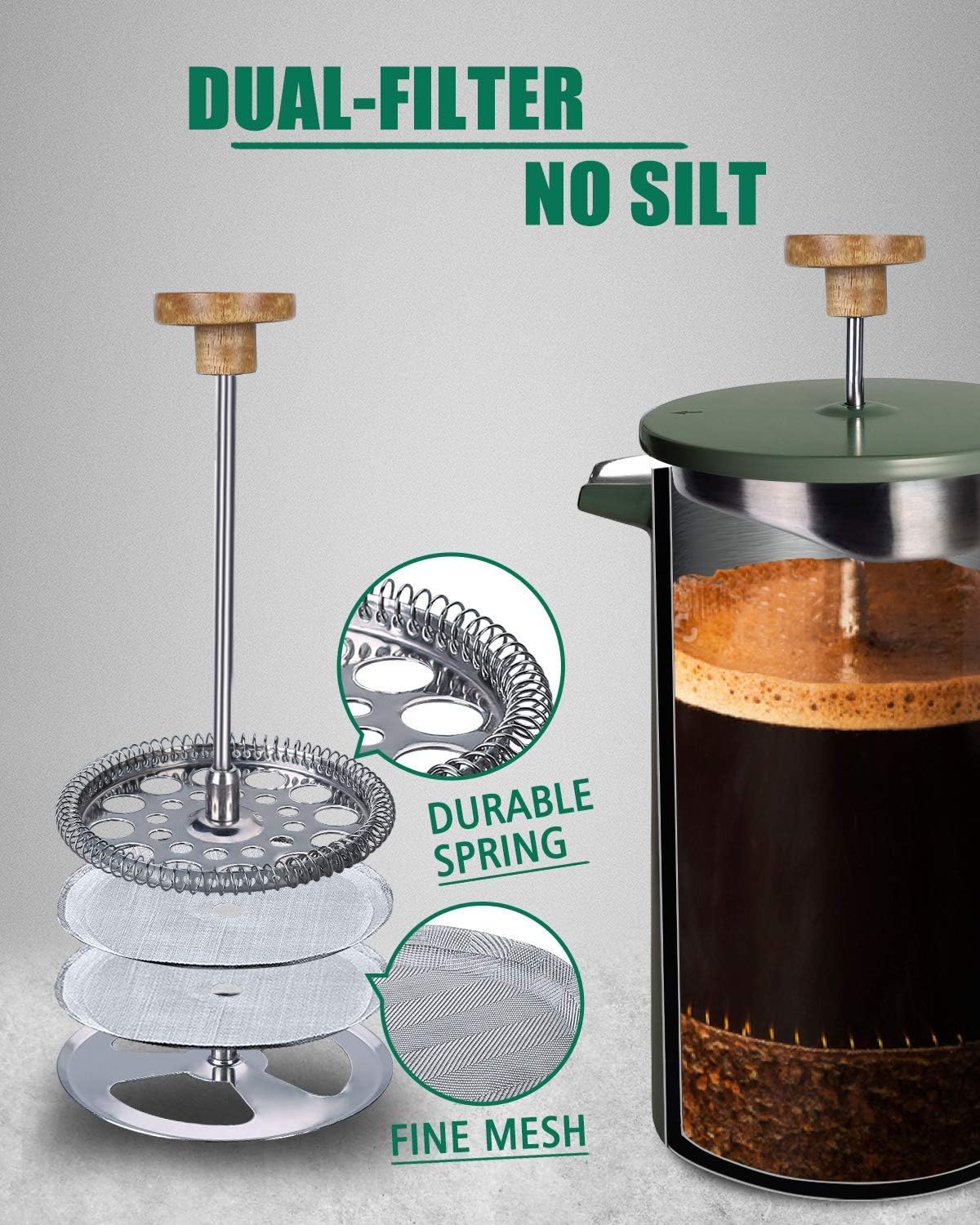 ชุดเครื่องชงกาแฟเฟรนช์เพรส POL - Coffee Tea Press บทวิจารณ์และราคา