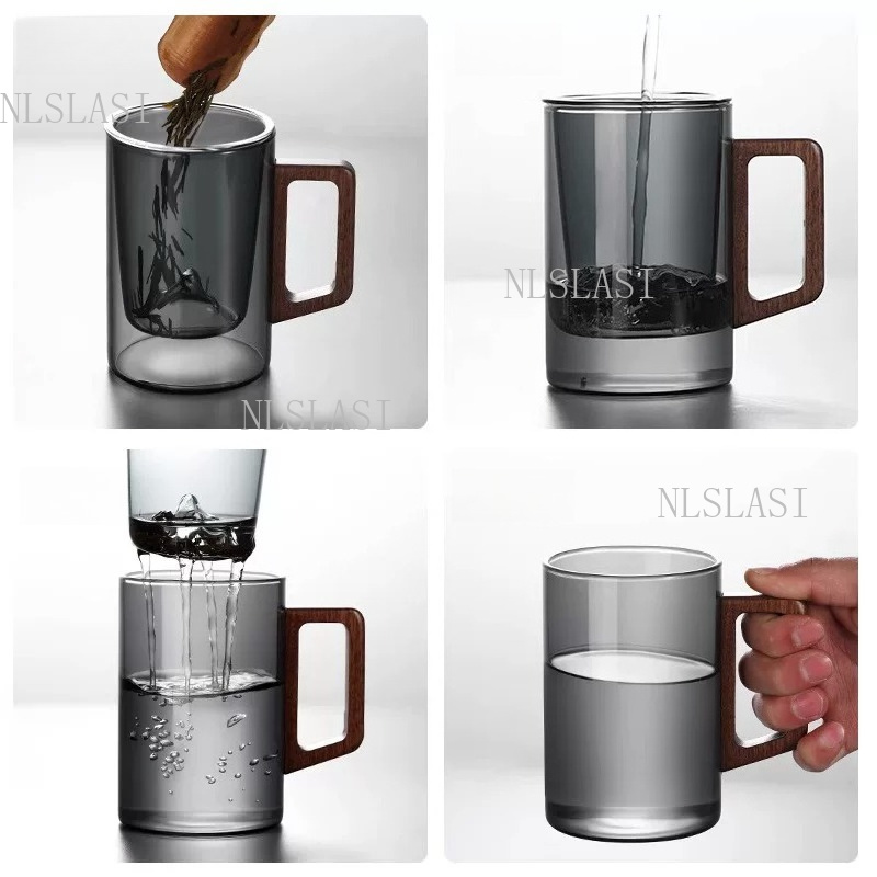 แก้วชาสองชั้นสีเทาควันบุหรี่ พ - Double Wall Mug บทวิจารณ์และราคา