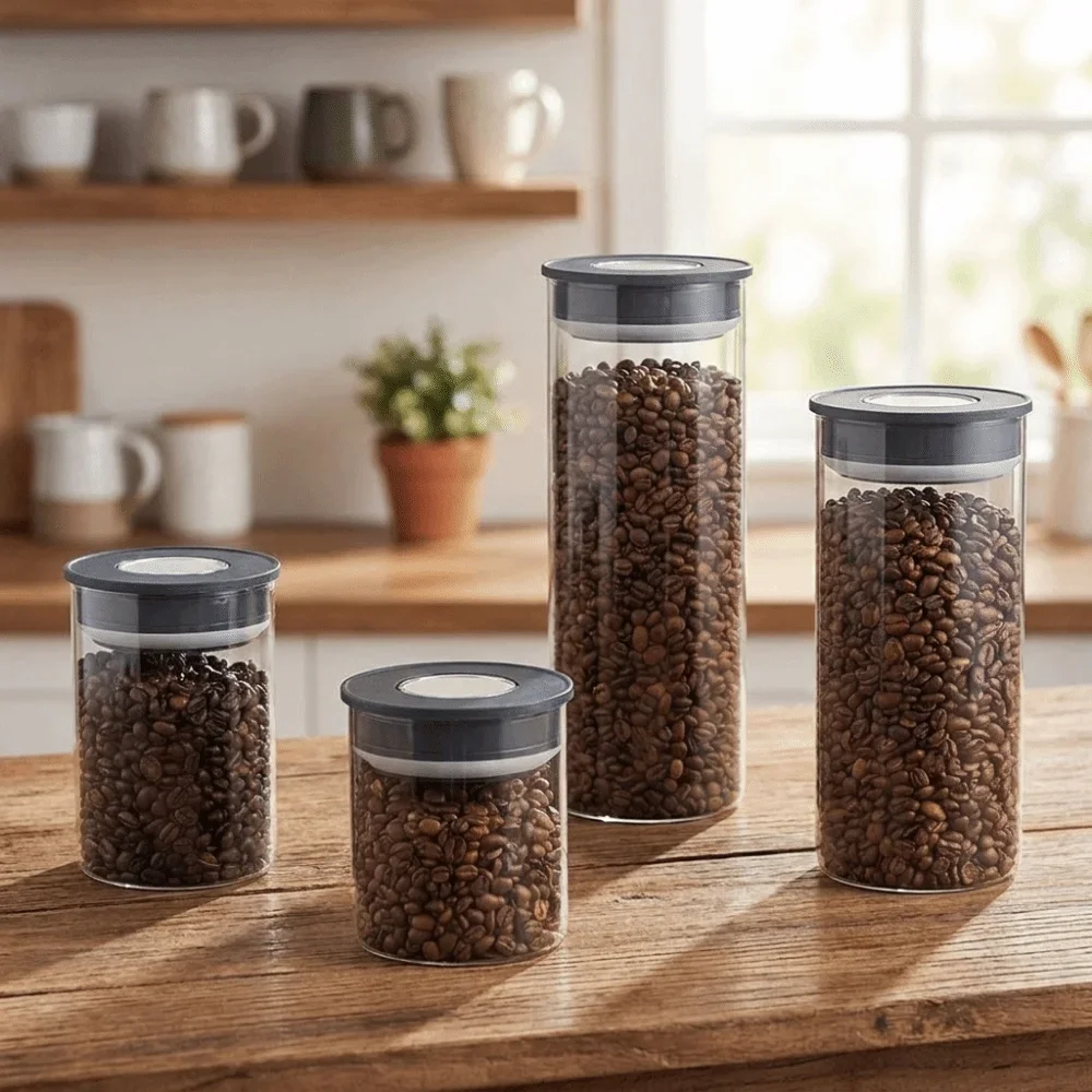 ถังแก้วสุญญากาศแบบใส ขวดเก็บเม - Coffee Tea Press บทวิจารณ์และราคา